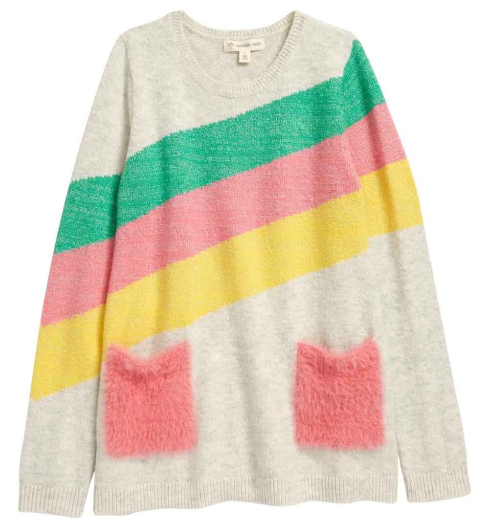 Tucker + Tate Kids' Fun Times Jacquard Pocket Tunic Sweater